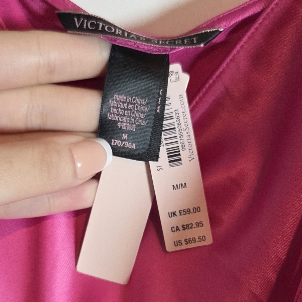 VICTORIAS SECRET HOT PINK SLIP DRESS - Picture 6 of 8